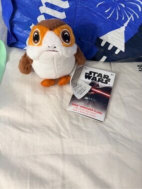Star Wars Porg Plush in White, Brown, and Orange - Soft Collectible